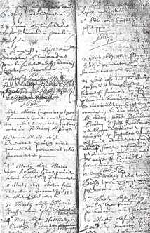 Bladzijde uit het begrafenisregister(doodboek) van Sint Pieter 1666.